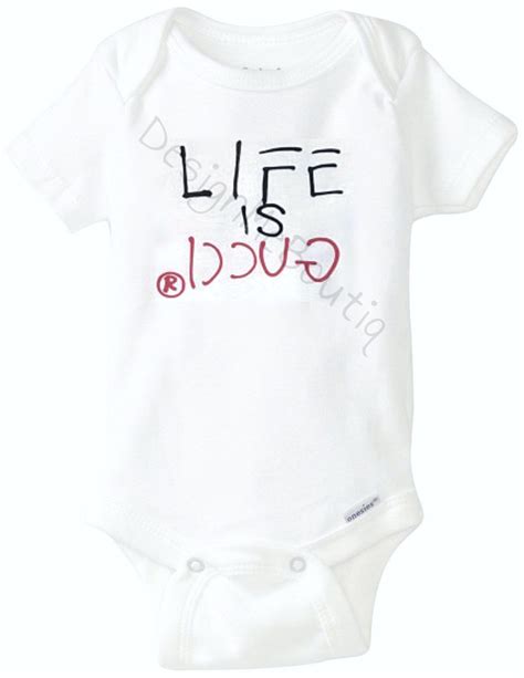 infant girl gucci dresses|life is gucci baby onesie.